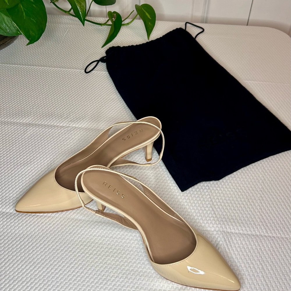Reiss Women's Beige Slingback Heels